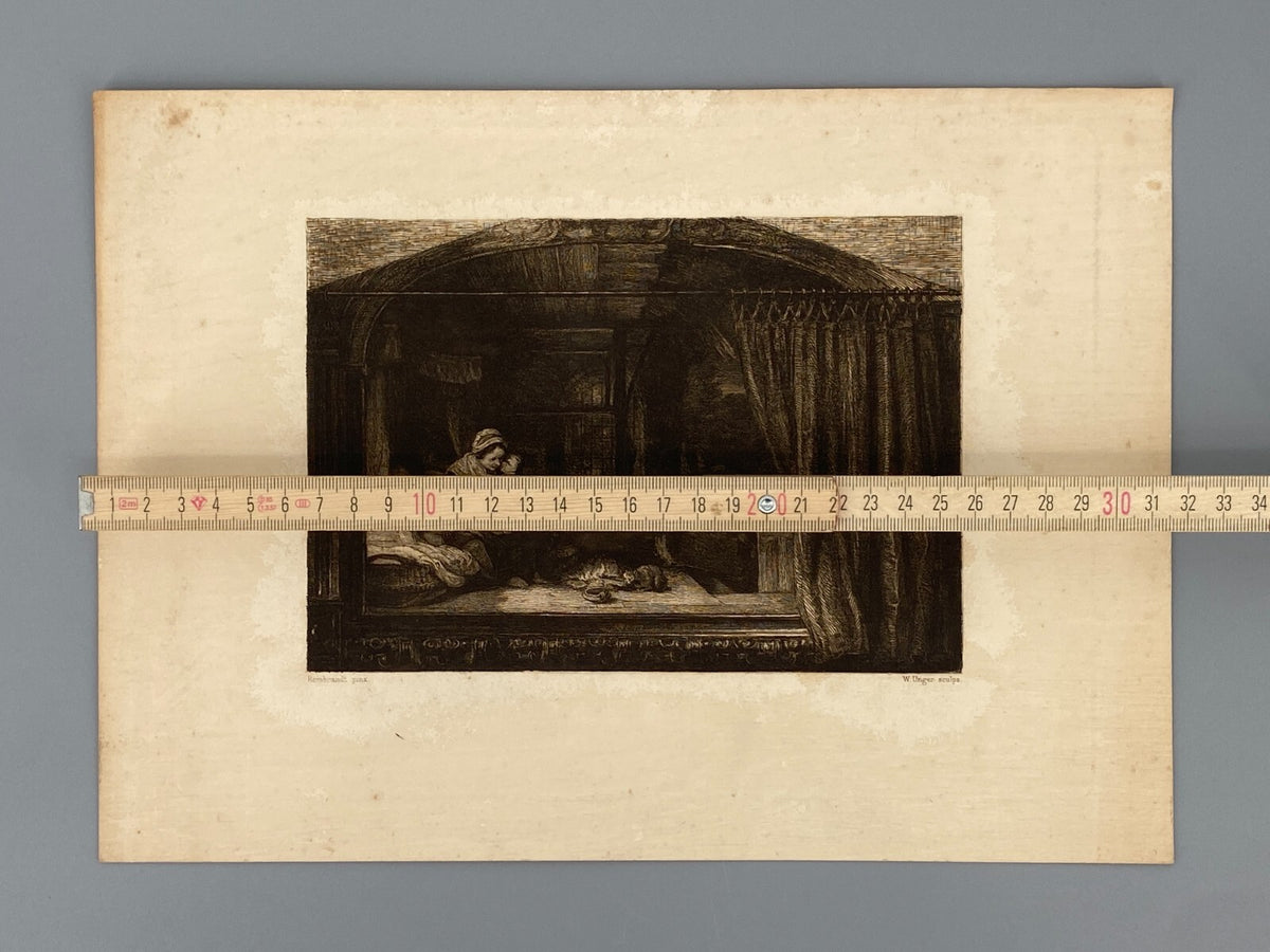 * 6x RADIERUNG WILLIAM UNGER NACH REMBRANDT DRUCKGRAFIK ANTIK 19. JH KONVOLUT