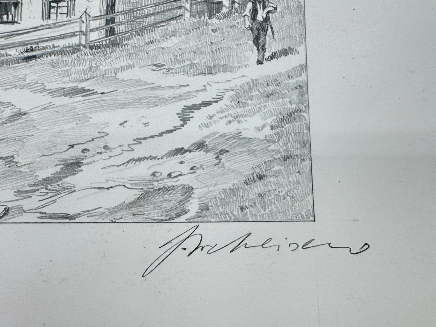 * HEINZ WEHLISCH ZEICHNUNG KAPPEL SCHWARZWALDHOF 1905 ANSICHT SIGNIERT