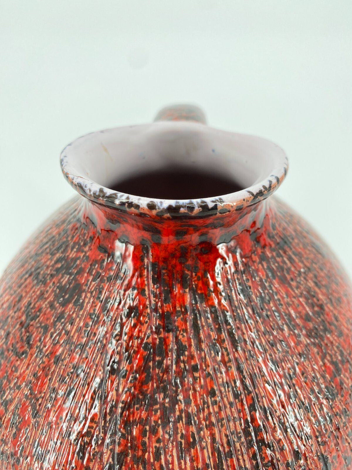 * VASE KRUG WÄCHTERSBACH ROT SCHWARZ WEST GERMANY VINTAGE KERAMIK