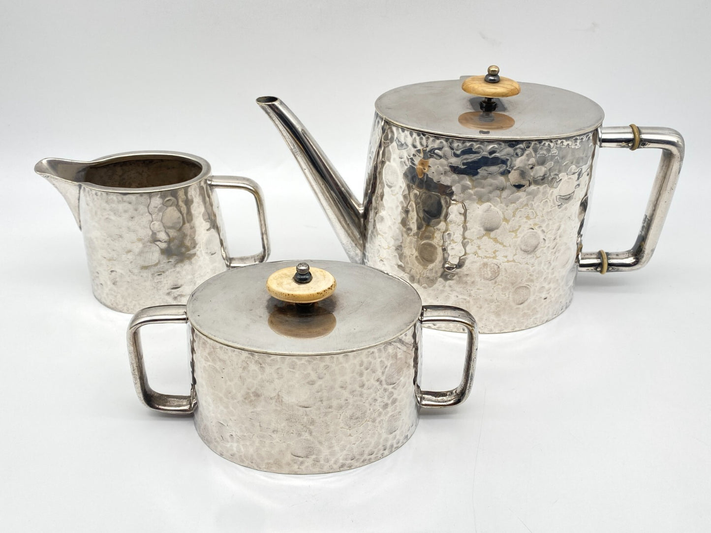 TEE SERVICE BERLINER ELECTROPLATED WARENFABRIK BEPWF 1930er ART DECO SAHNE ZUCKE