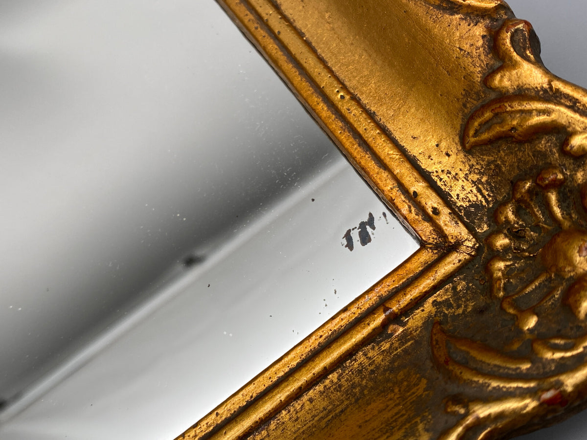 KLEINER BAROCKSPIEGEL STIL MÖBEL GOLD RAHMEN FACETTENSCHLIFF 46x35 cm