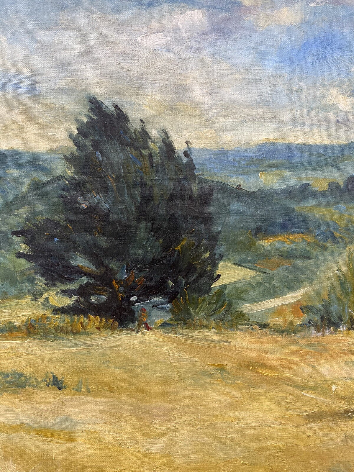 * ÖL GEMÄLDE PETER SCHMIDT SCHÖNBERG BERLINER KUNST BILD BAUM LANDSCHAFT RAHMEN