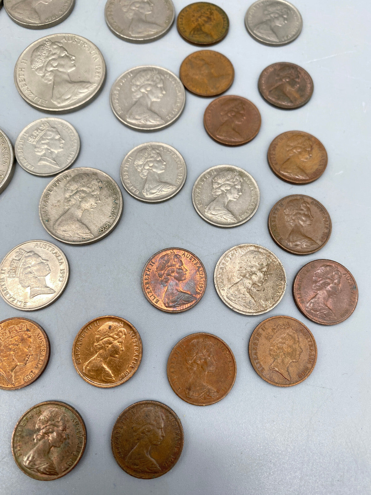 KONVOLUT AUSTRALISCHE MÜNZEN 81 STÜCK CENTS SAMMLERSTÜCKE 1961 QUEEN ELIZABETH