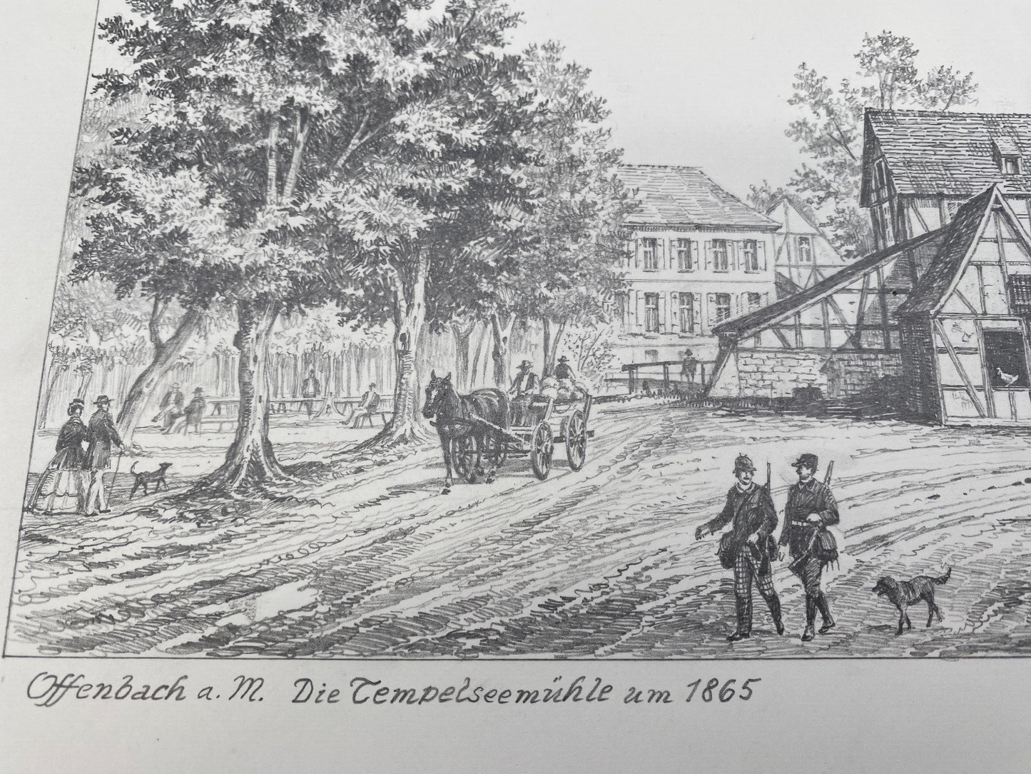 HEINZ WEHLISCH DEUTSCHER KÜNSTLER ZEICHNUNG OFFENBACH AM MAIN UM 1865 HANDSIGNIE
