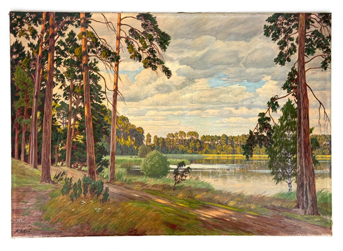 *ÖLGEMÄLDE WILLY STELZER HEIDERUTERSEE BEI ERKNER BRANDENBURG