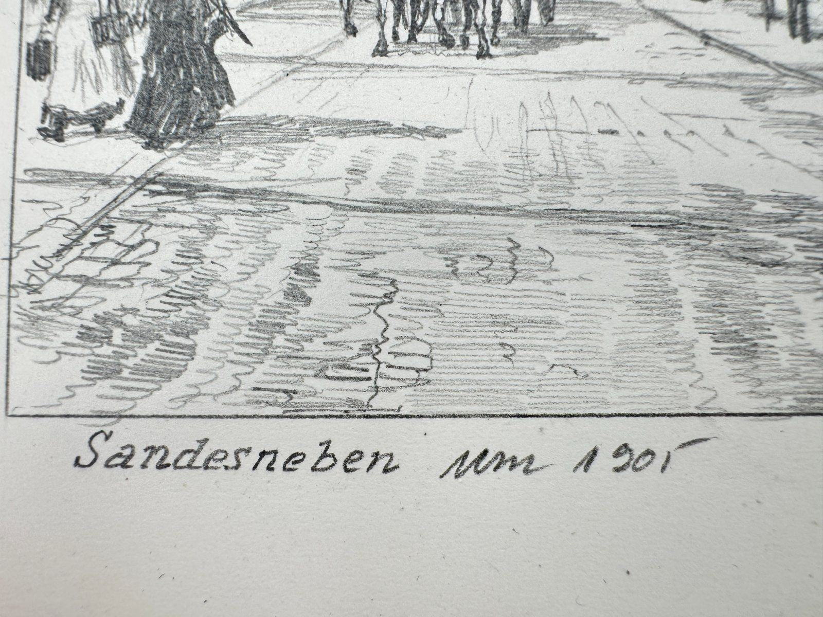 * HEINZ WEHLISCH ZEICHNUNG SANDERSNEBEN UM 1905 SIGNIERT