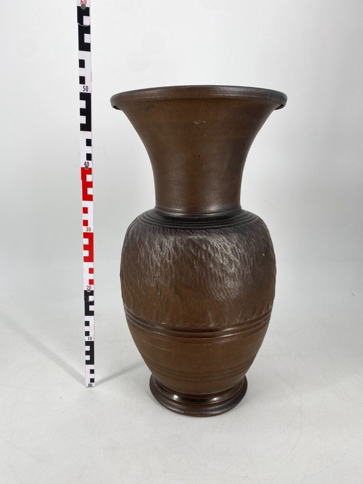 * GROßE STUDIOKERAMIK VASE BRAUN BODENVASE 49cm VINTAGE 70er