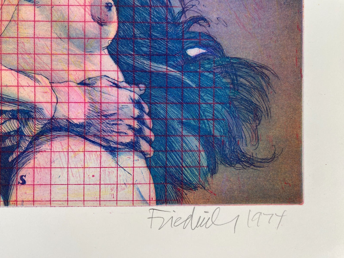 * HARTMUT FRIEDRICH 1974 RADIERUNG GRAPHIK FARBRADIERUNG SIGNIERT PÄRCHEN