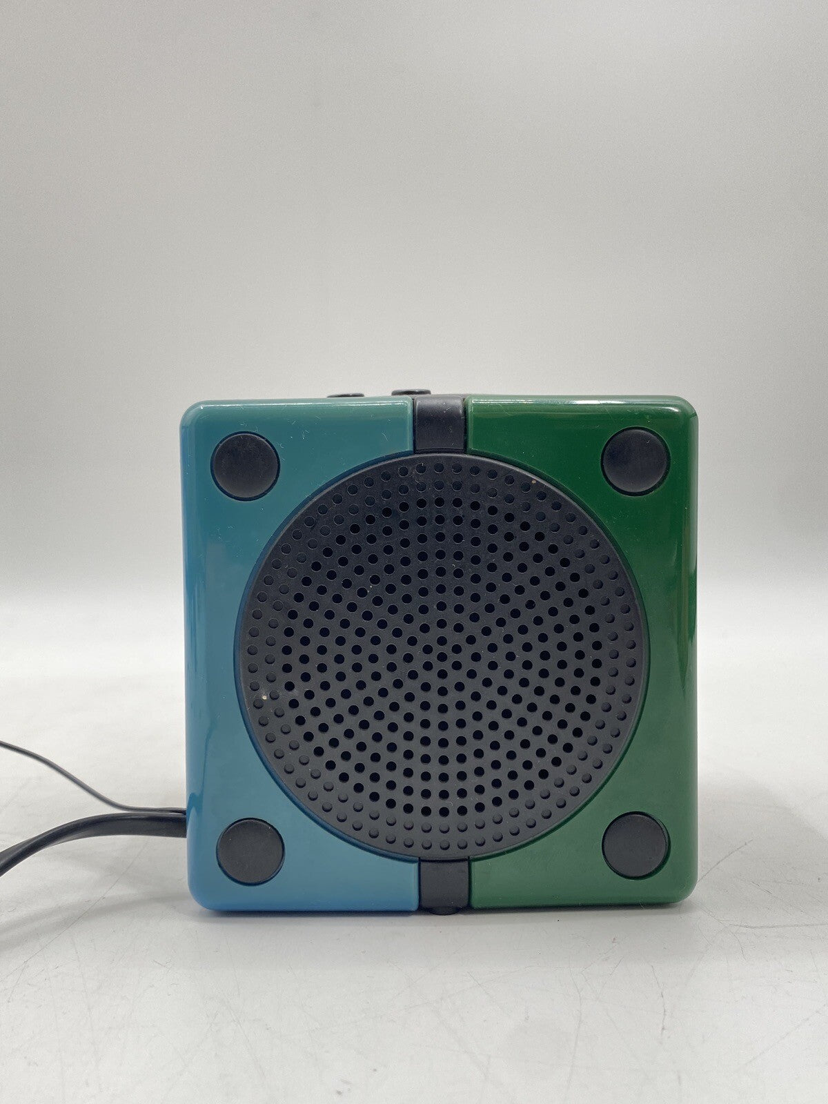 * EDUTEC EDUSCHO CLOCK UHR RADIO WÜRFEL CUBE MW UKW MEMPHIS DESIGN VINTAGE