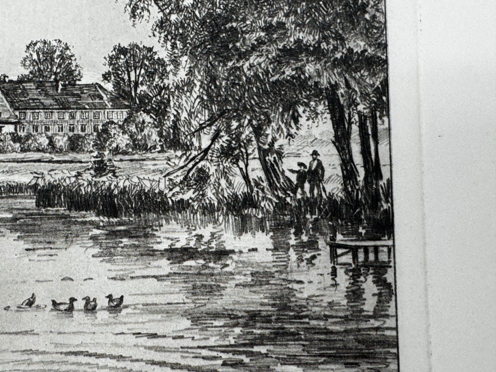 * HEINZ WEHLISCH RADIERUNG EBSTORF BLICK VOM AHRENSBERG UM 1910 