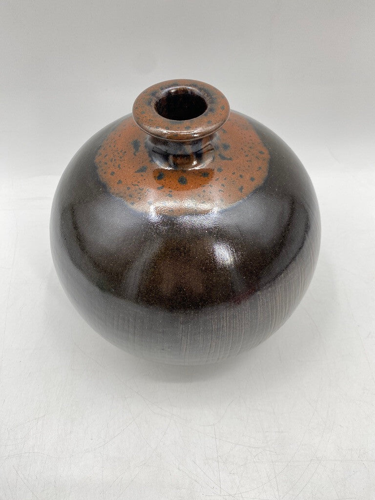 * STUDIOKERAMIK VASE RUND HORST KERSTAN KUGELVASE KERAMIK KUNST VINTAGE