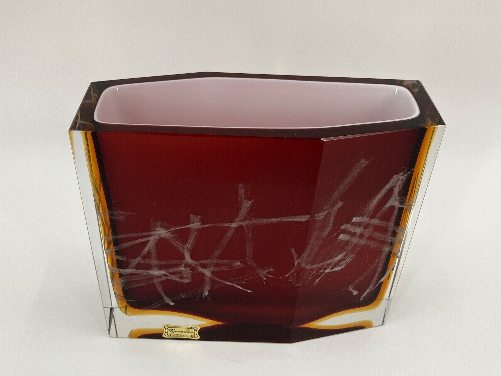 * PAVEL HLAVA VASE EGERMAN EXBOR STUDIO GLAS CZECH SOMMERSO 60er 70er