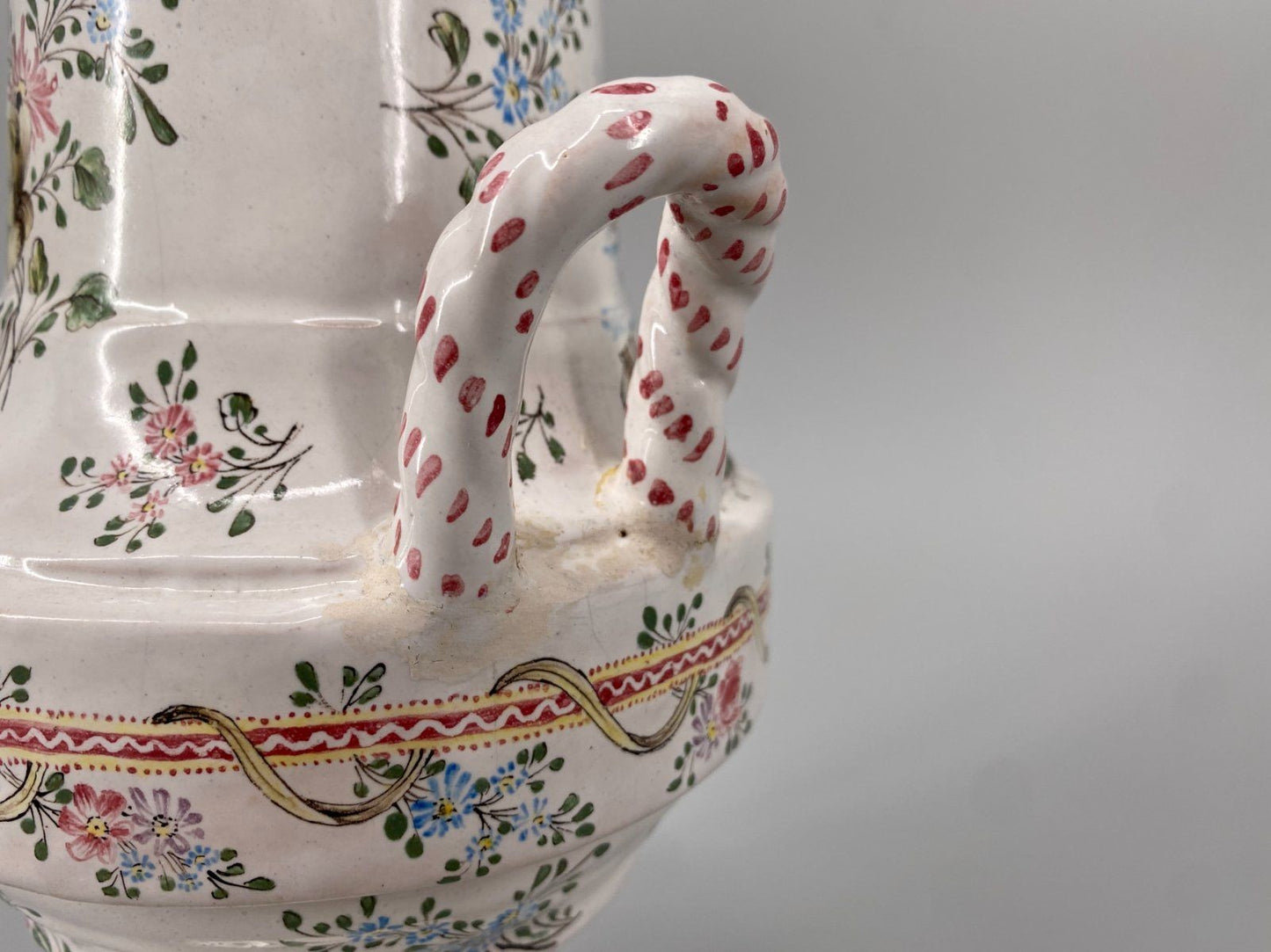 * DECKELVASE ROKOKO FLORAL ROMANTISCHE SZENE KERAMIK ANTIK 