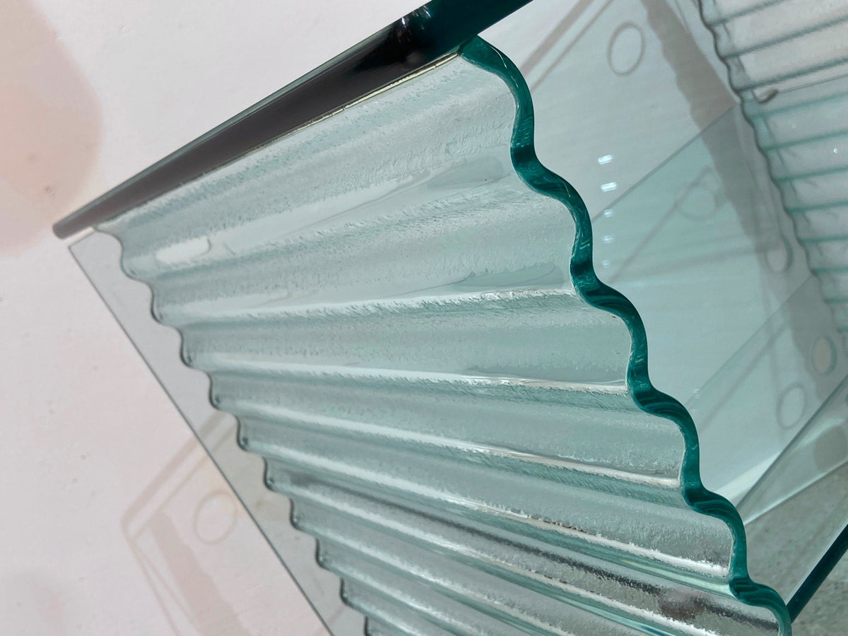 *HiFi PHONO GLAS SIDEBOARD RON ARAD FIAM 1980er ITALY ONDA