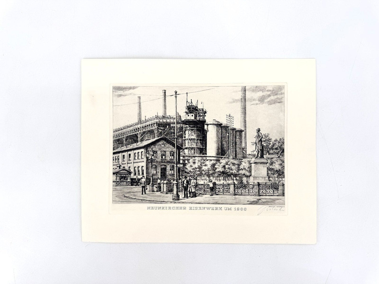 *GRAFIK DRUCKGRAFIK NEUNKIRCHER EISENWERK 1900 SAARLAND WEHLISCH