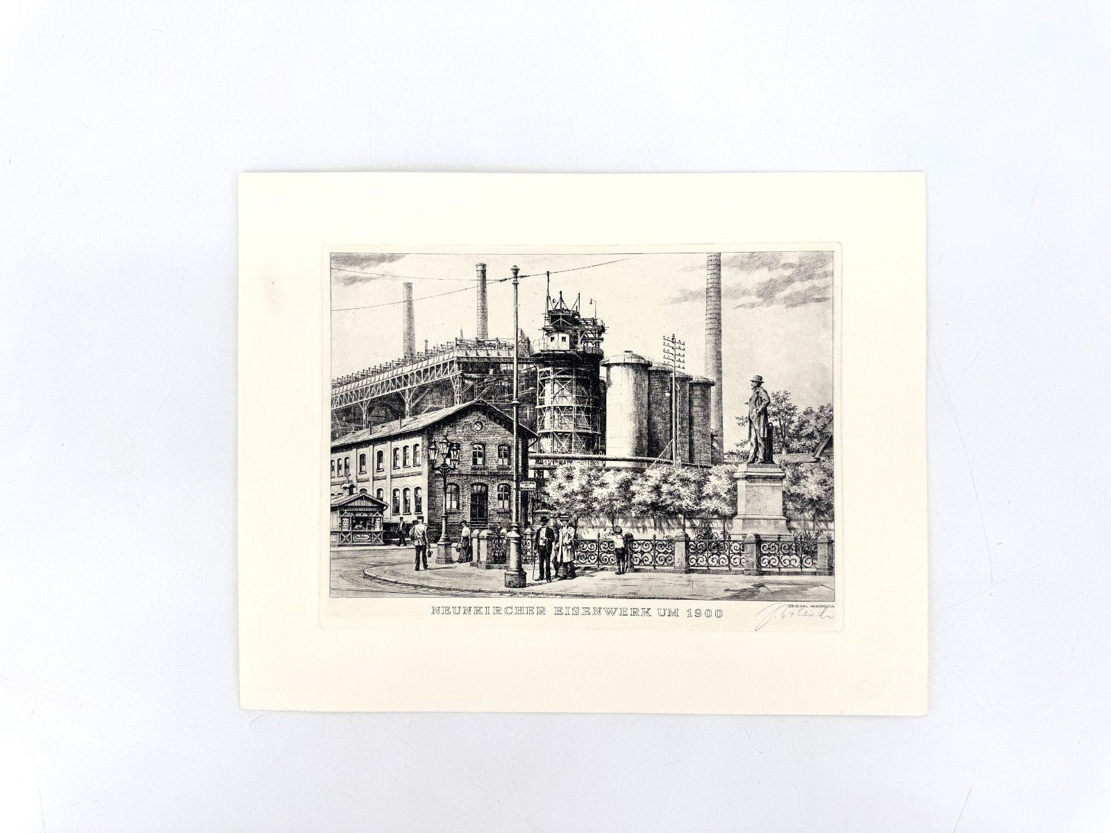 *GRAFIK DRUCKGRAFIK NEUNKIRCHER EISENWERK 1900 SAARLAND WEHLISCH
