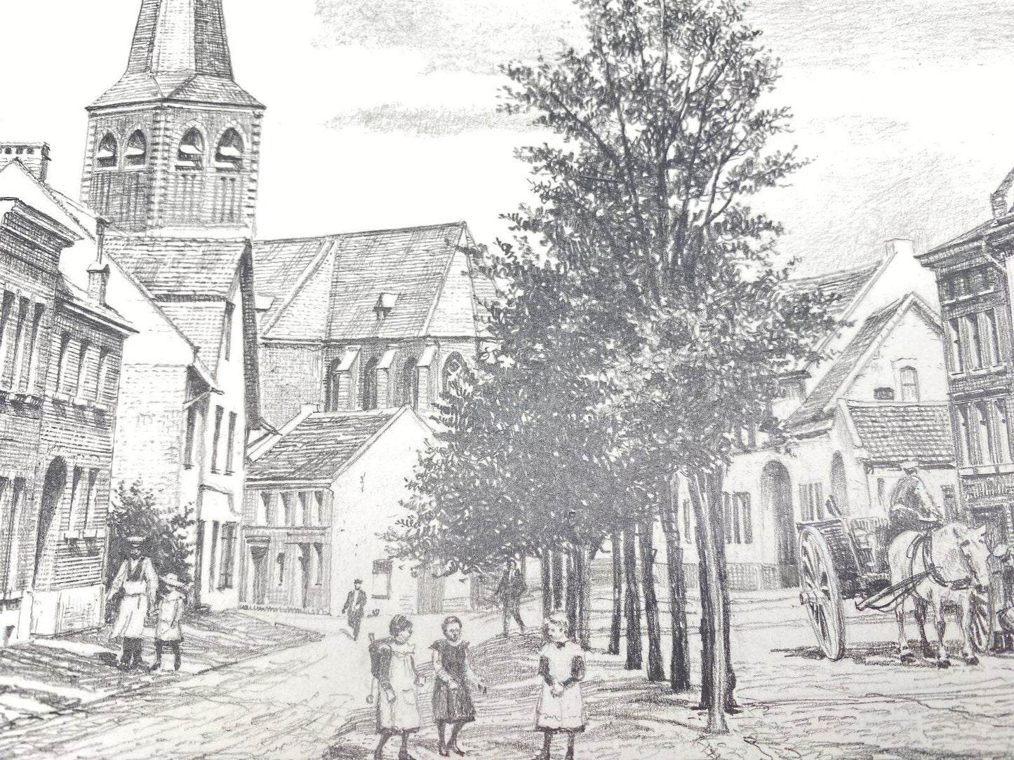HEINZ WEHLISCH ZEICHNUNG ÜBACH OBERSTRAßE HANDSIGNIERT