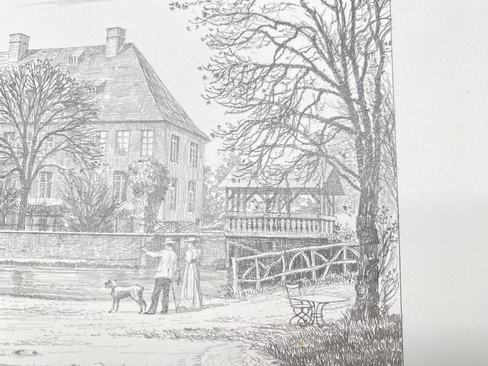 DEUTSCHER KÜNSTLER HEINZ WEHLISCH ZEICHNUNG SCHLOSS GRIMBERG HANDSIGNIERT