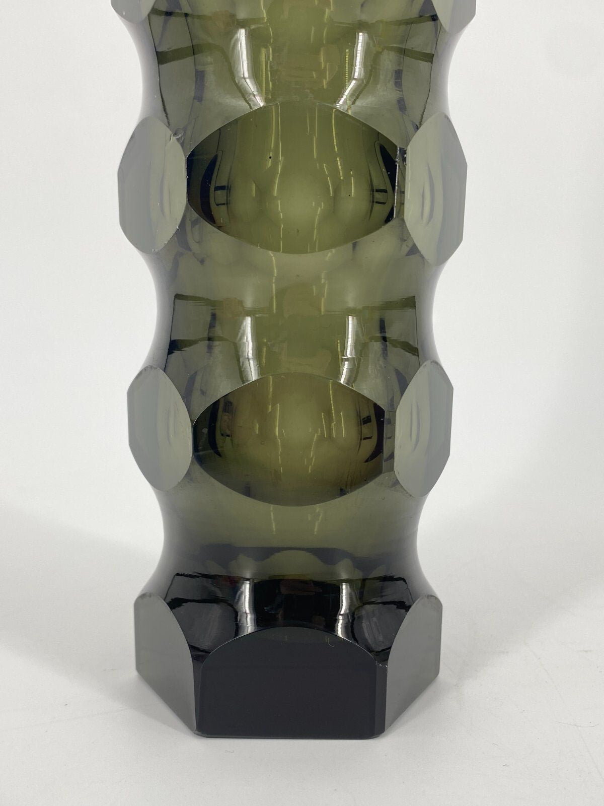 * GLAS VASE DUNKELGRÜN OLDRICH LIPSKY TSCHECHIEN VINTAGE 20CM
