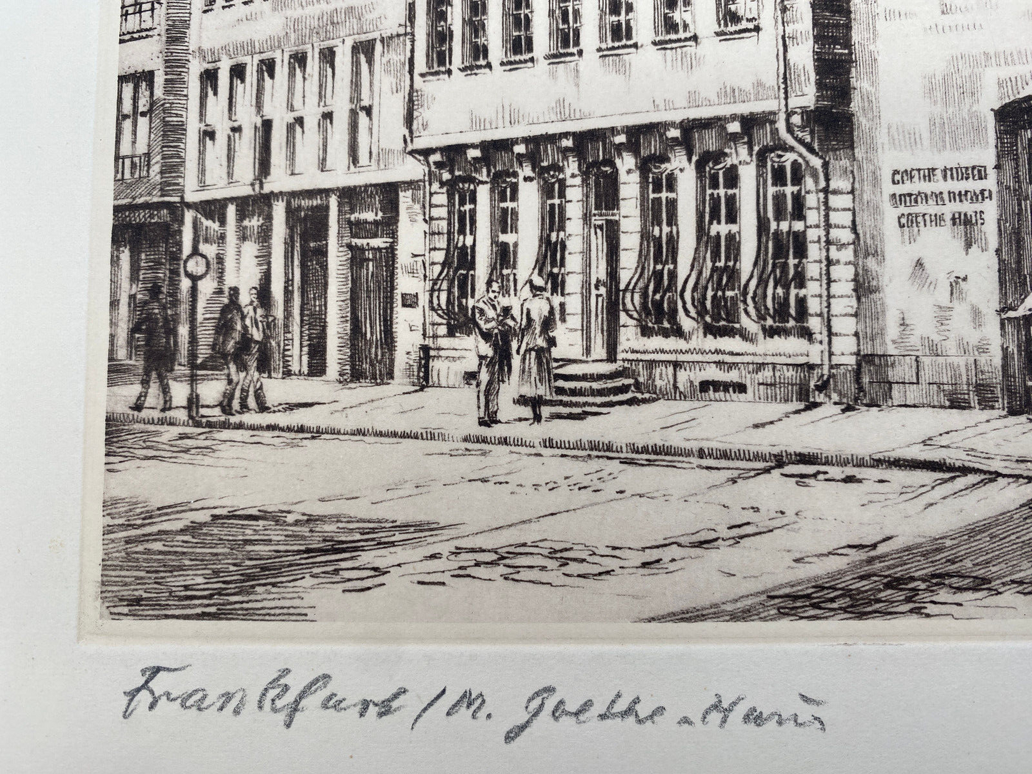 HEINZ WEHLISCH DEUTSCHER KÜNSTLER RADIERUNG FRANKFURT AM MAIN GOETHE HAUS HANDSI
