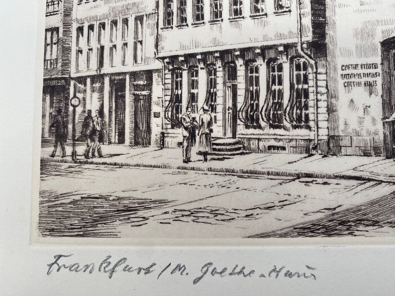 HEINZ WEHLISCH DEUTSCHER KÜNSTLER RADIERUNG FRANKFURT AM MAIN GOETHE HAUS HANDSI