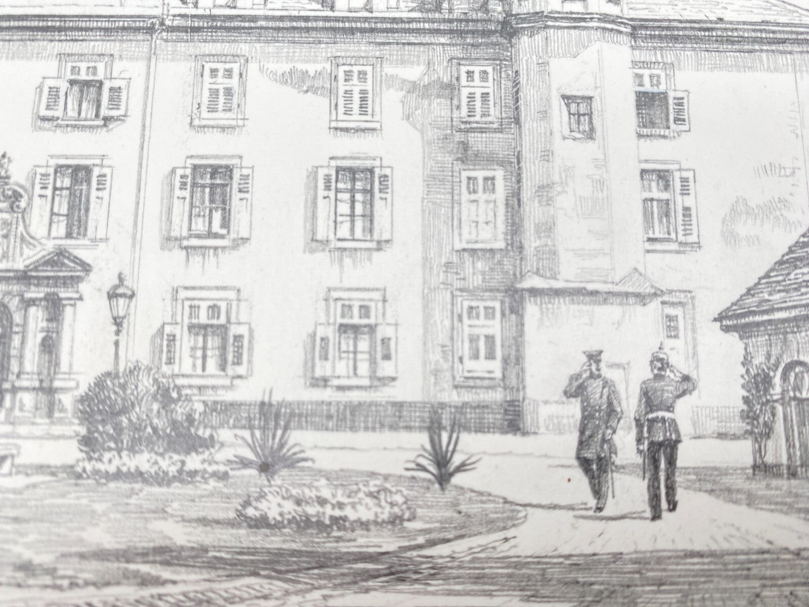 DEUTSCHER KÜNSTLER HEINZ WEHLISCH ZEICHNUNG BADEN BADEN NEUES SCHLOSS SIGNIERT