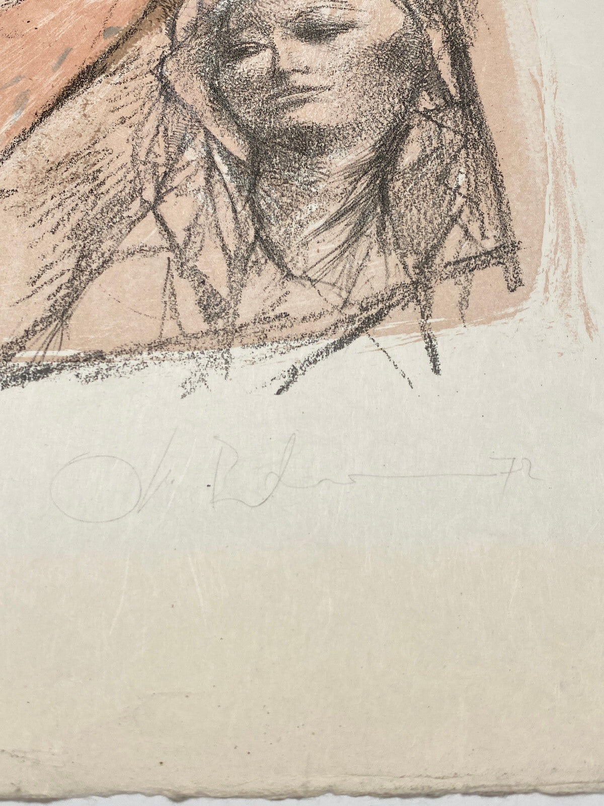 * DRUCKGRAFIK OTTO BACHMANN LITHOGRAPHIE ZIRKUS ARTISTEN SIGNIERT 1972