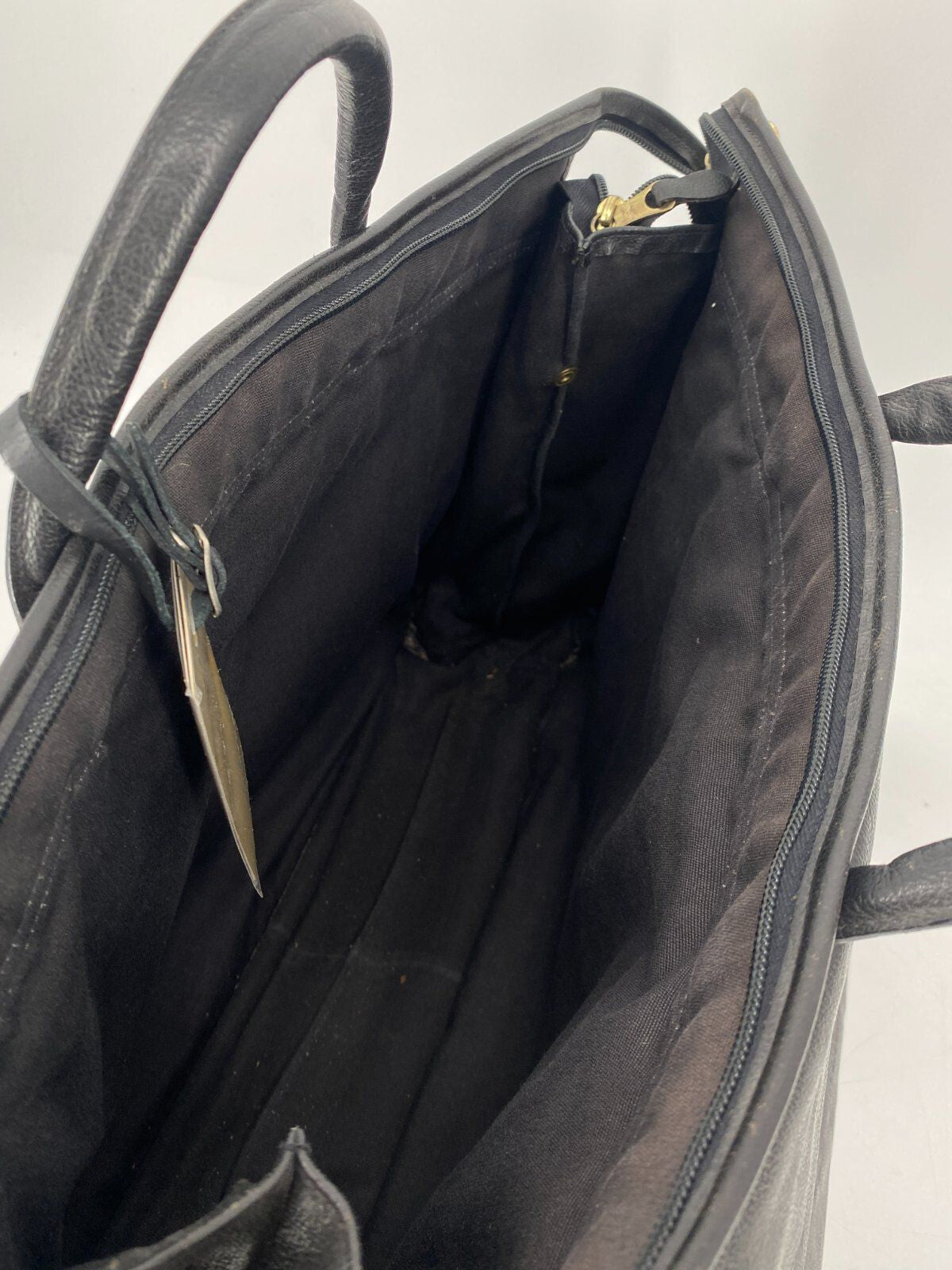 * VINTAGE IL BISONTE ECHT LEDER TASCHE SCHWARZ ITALY DESIGN