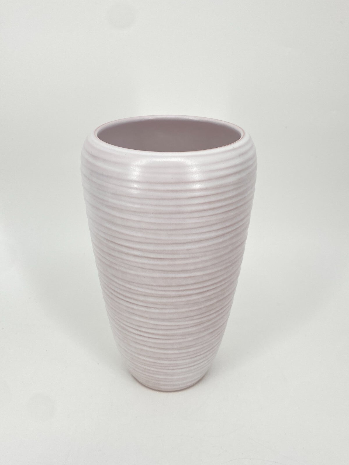 * WEACHTERSBACH KERAMIK RILLEN VASE BREMEN ROSA 23CM VINTAGE 50ER 60ER