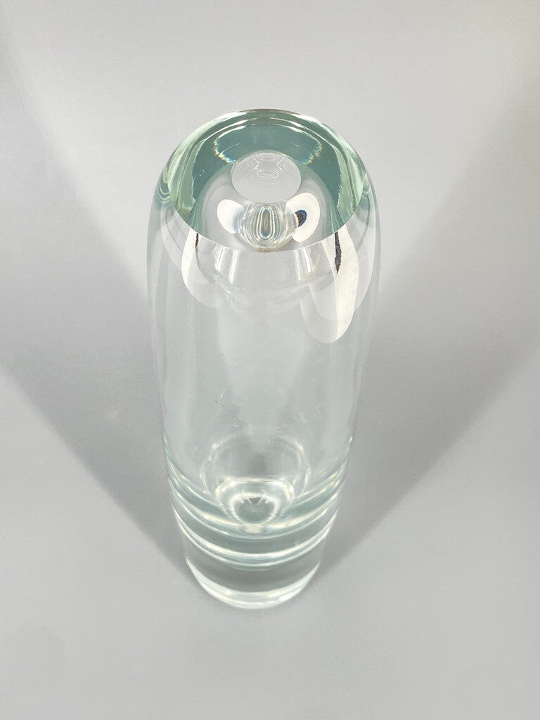 * GLAS VASE KRISTALLGLAS MASSIV DICKES GLAS VINTAGE