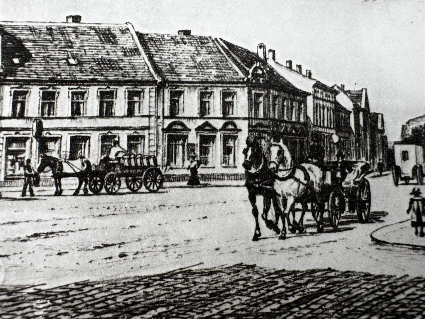 * HEINZ WEHLISCH ORIGINAL RADIERUNG AHAUS MARKT UM 1900 ANSICHT