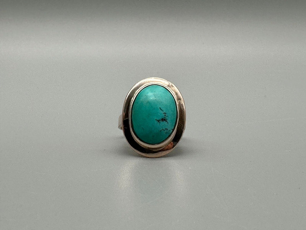 RING GR. 54 GOLD 333ER ROSÈ GOLD 8K TÜRKIS CABOCHON