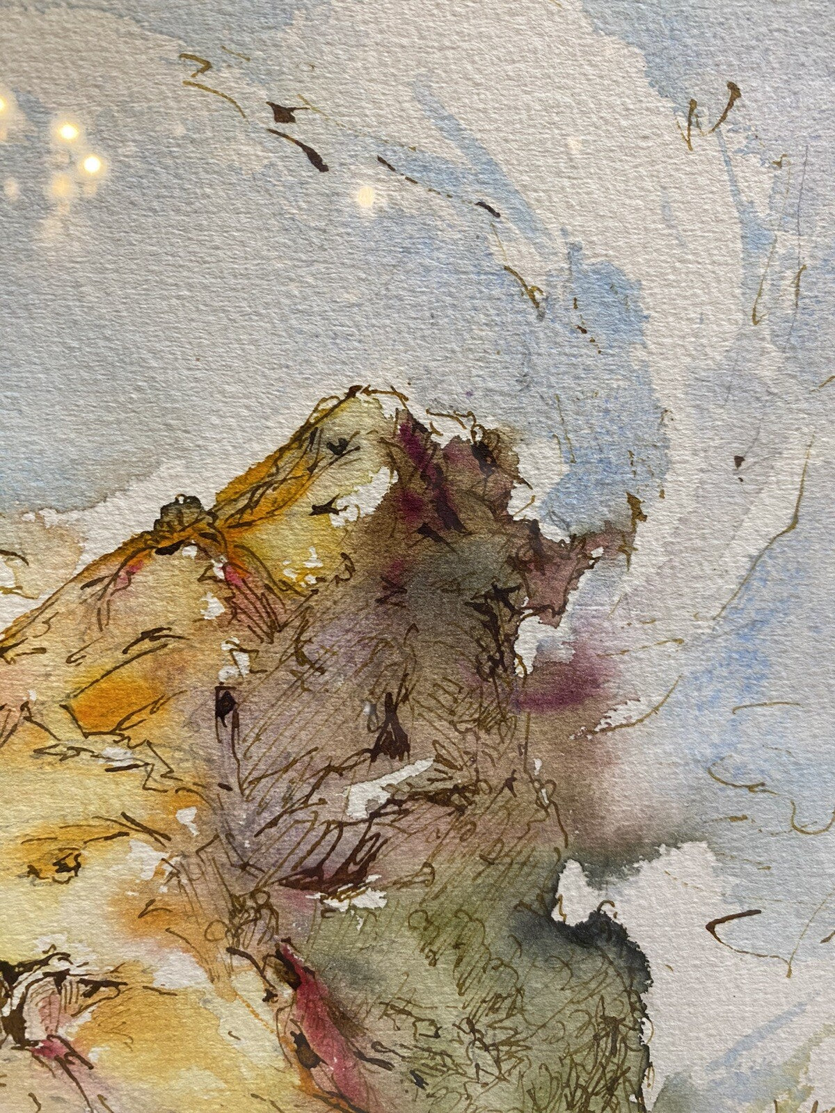 AQUARELL x 4 PETER SCHMIDT SCHÖNBERG BERGE SINFONIE ENGEL AKT BERLINER KUNST