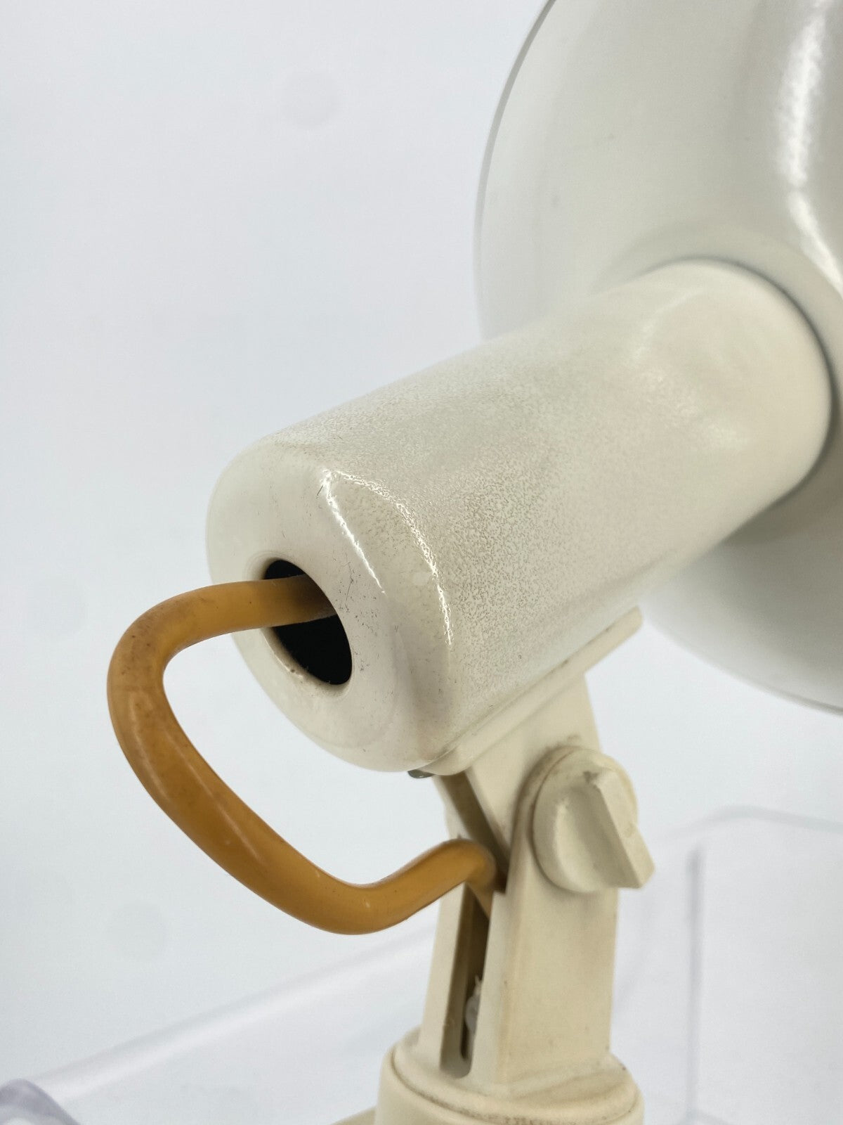 * KLEMMLAMPE SPOT CREME WEIß CHROM FACETTIERT VINTAGE 60ER 70ER