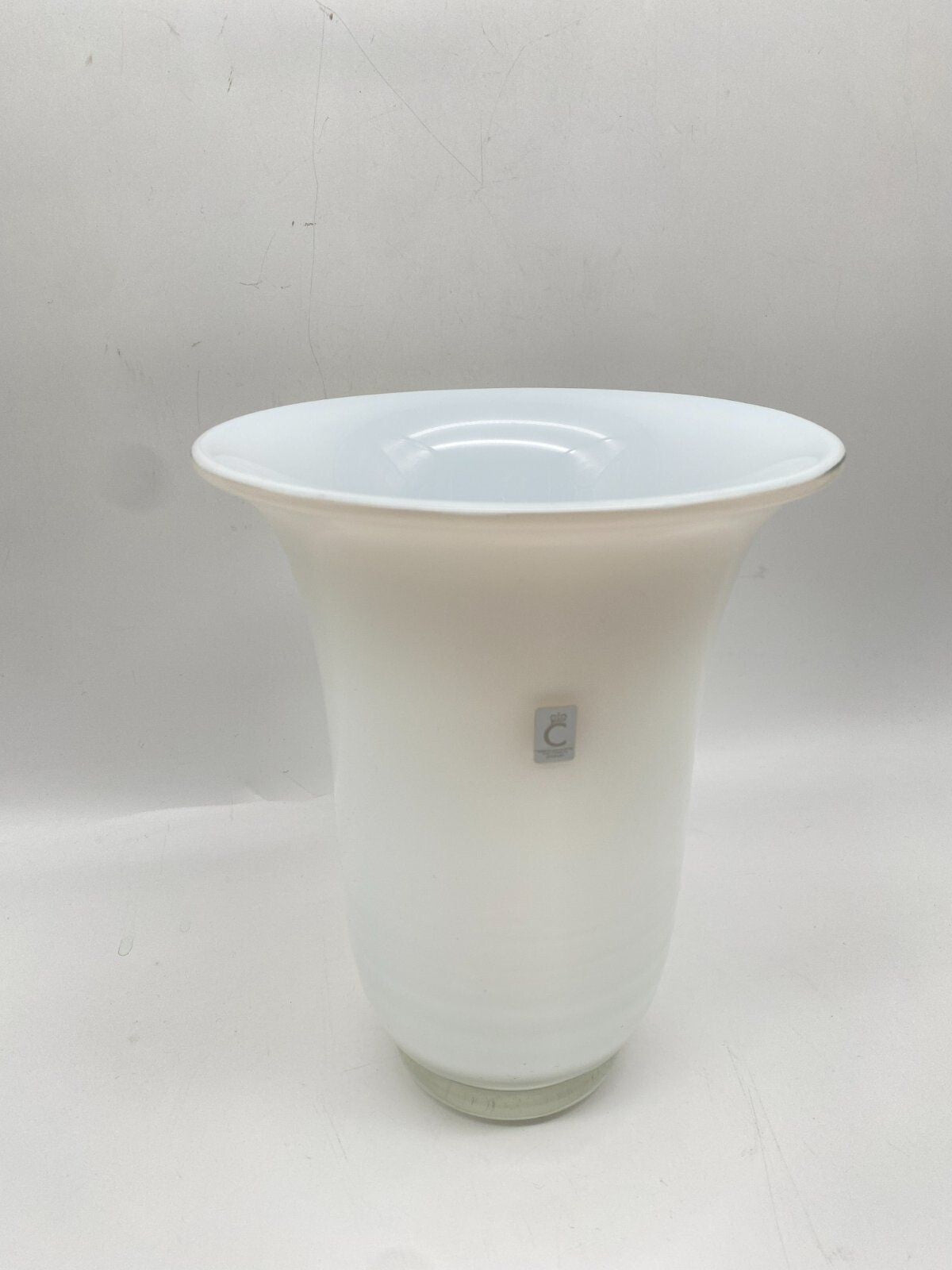 CHRISTINENHÜTTE SCHOTT ZWIESEL VASE BLUMENVASE WEIß OPALGLAS