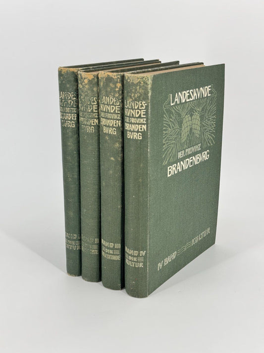 4X BÜCHER LANDESKUNDE DER PROVINZ BRANDENBURG BAND 1 BIS 4 1916