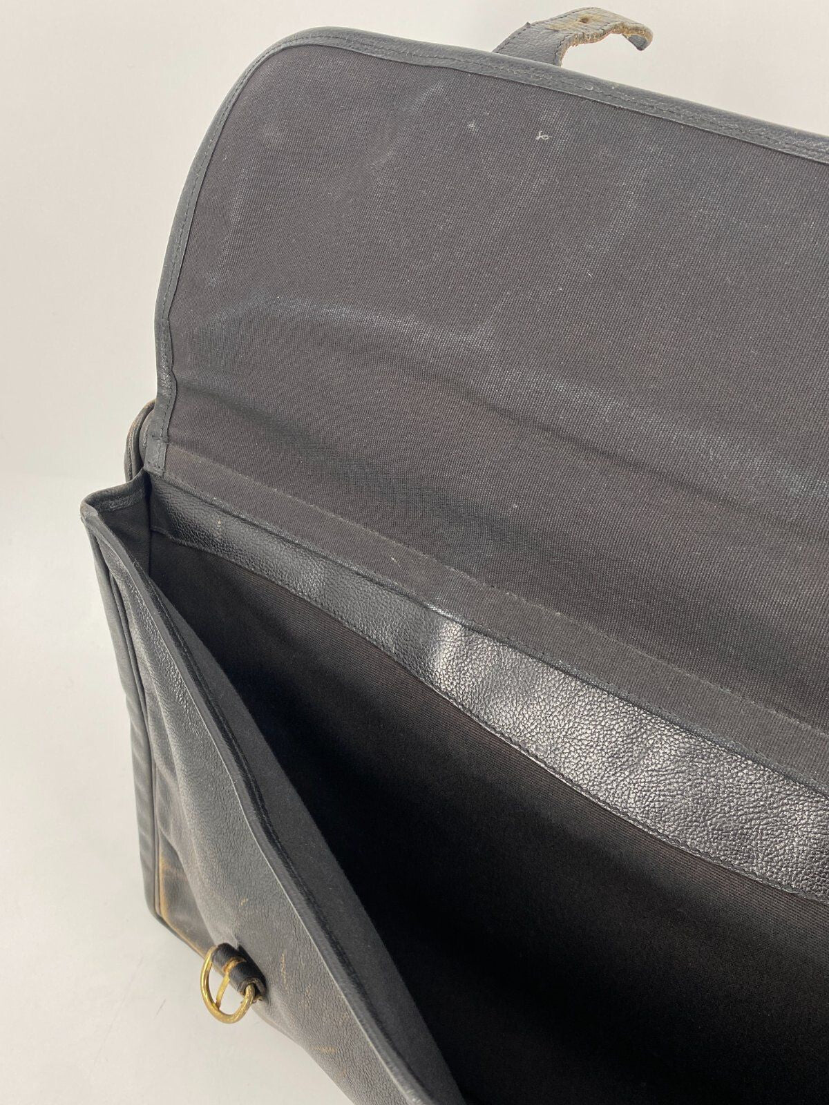 * VINTAGE IL BISONTE ECHT LEDER REISETASCHE SCHWARZ ITALY DESIGN