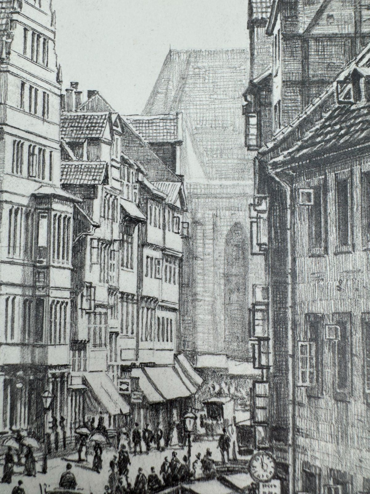 * HEINZ WEHLISCH ZEICHNUNG HANNOVER SCHMIEDESTRAßE 1888 ANSICHT