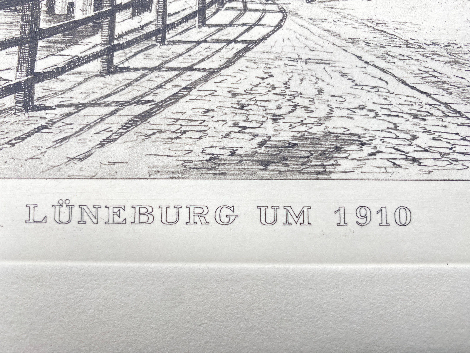 HEINZ WEHLISCH RADIERUNG PERSPEKTIVE LÜNEBURG 1910 HANDSIGNIERT