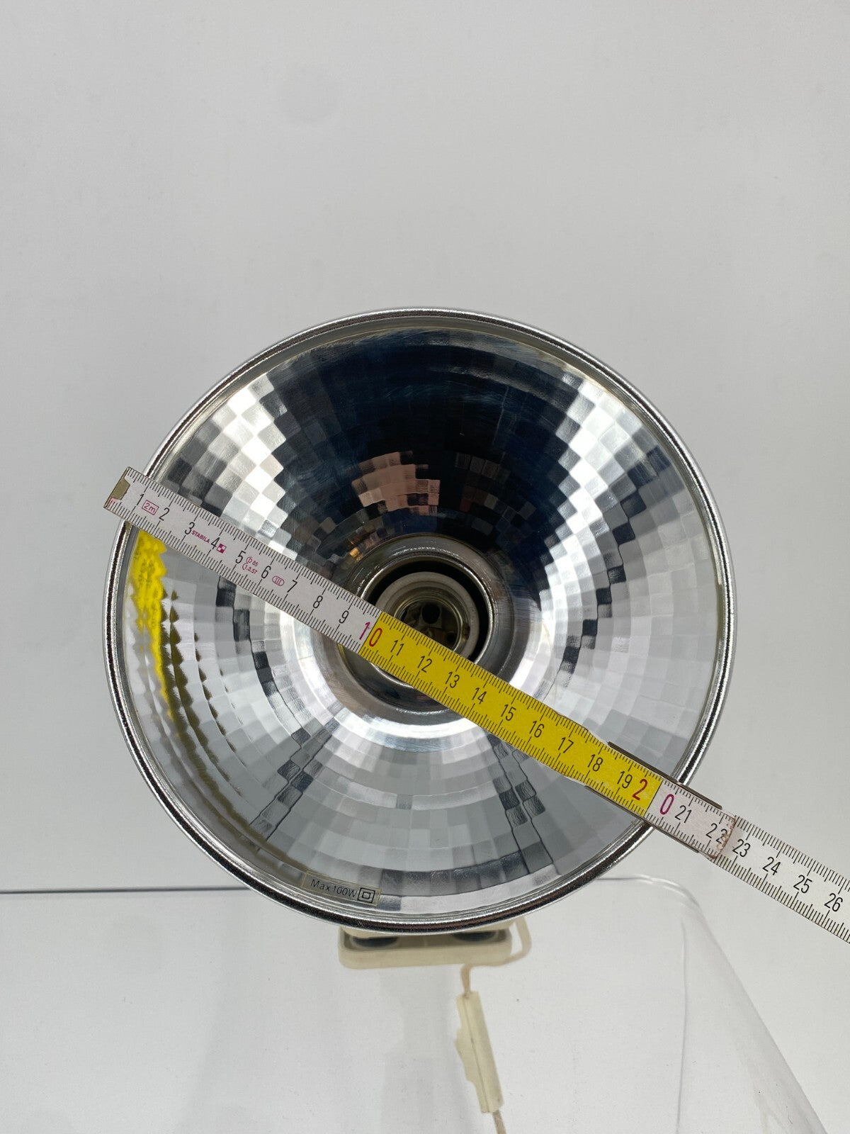 * KLEMMLAMPE SPOT CREME WEIß CHROM FACETTIERT VINTAGE 60ER 70ER
