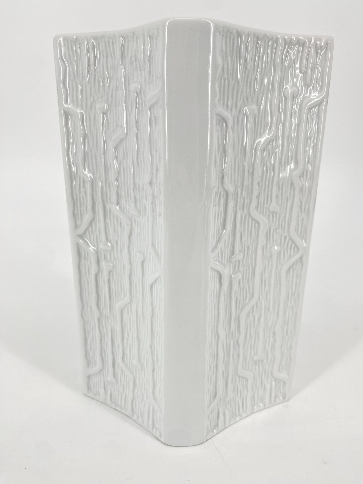 * VASE GEROLD PORZELLAN BAVARIA ORGANISCH MUSTER WEIß GLÄNZEND 1970ER