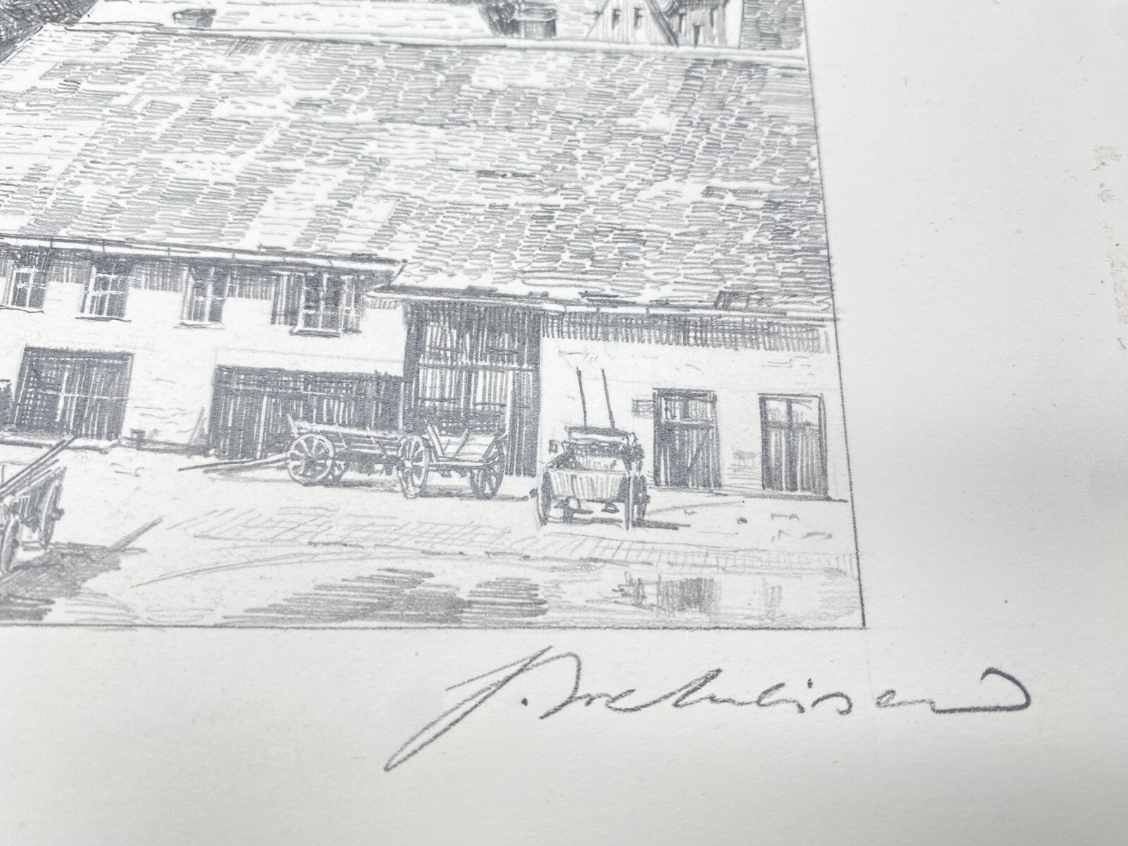 DEUTSCHER KÜNSTLER HEINZ WEHLISCH ZEICHNUNG NEUSTADT UM 1907 HANDSIGNIERT
