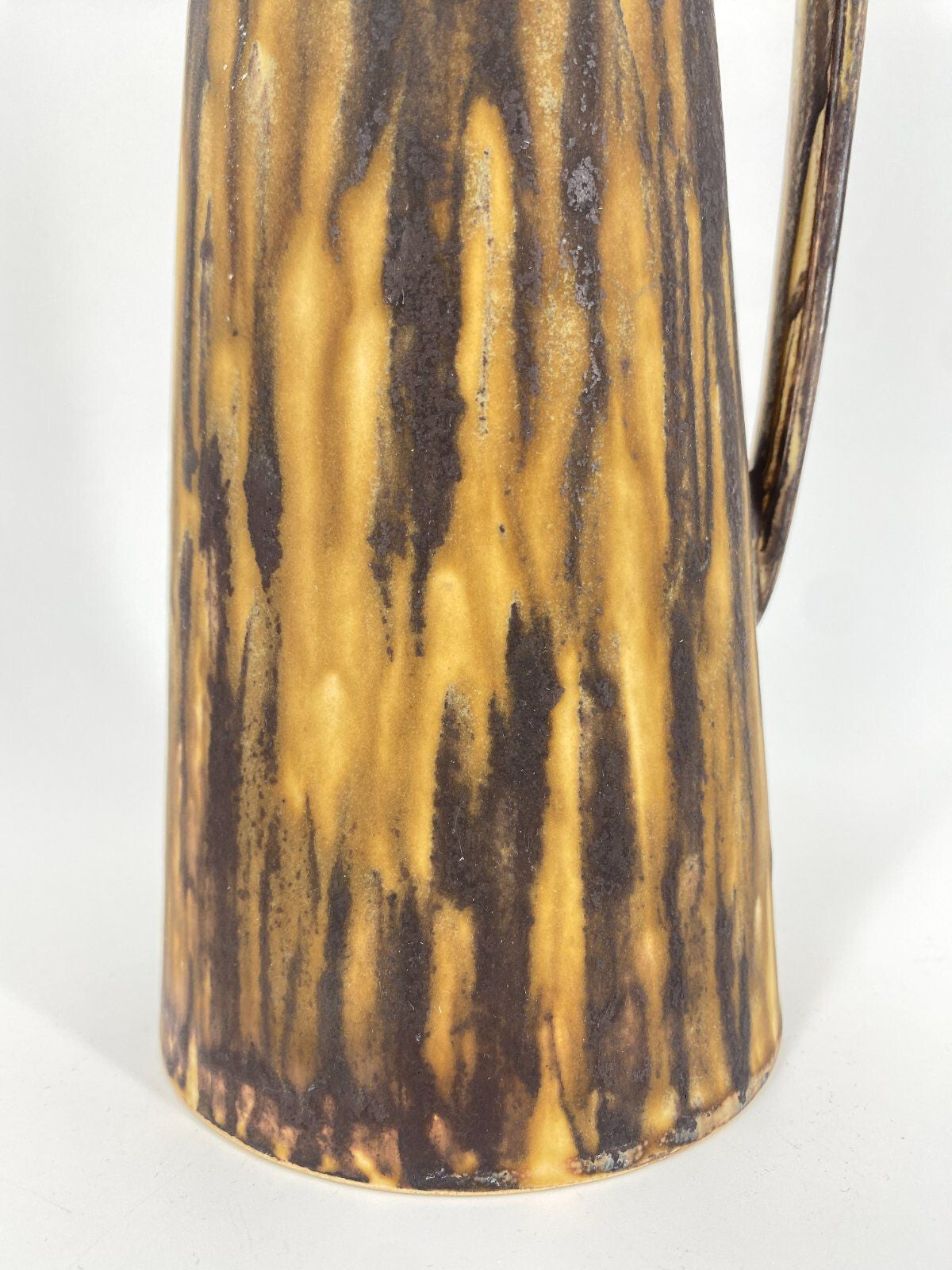 * KERAMIK KRUG VASE 438 LAUFGLASUR MATT BRAUN LILA 60ER VINTAGE
