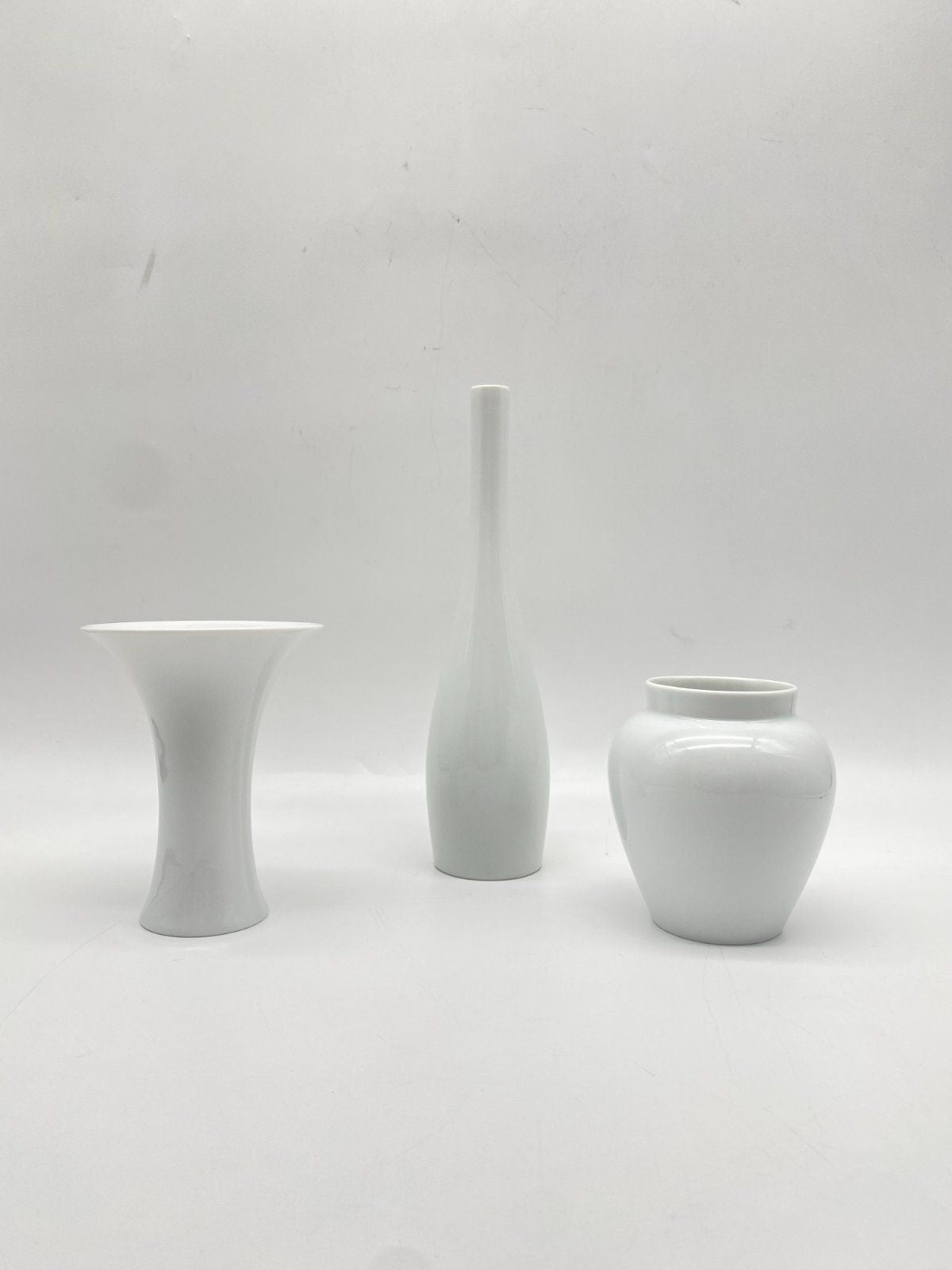 3X ROSENTHAL PORZELLAN VASE WEISS MID CENTURY DESIGN