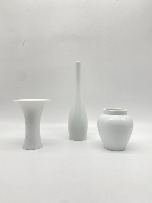 3X ROSENTHAL PORZELLAN VASE WEISS MID CENTURY DESIGN