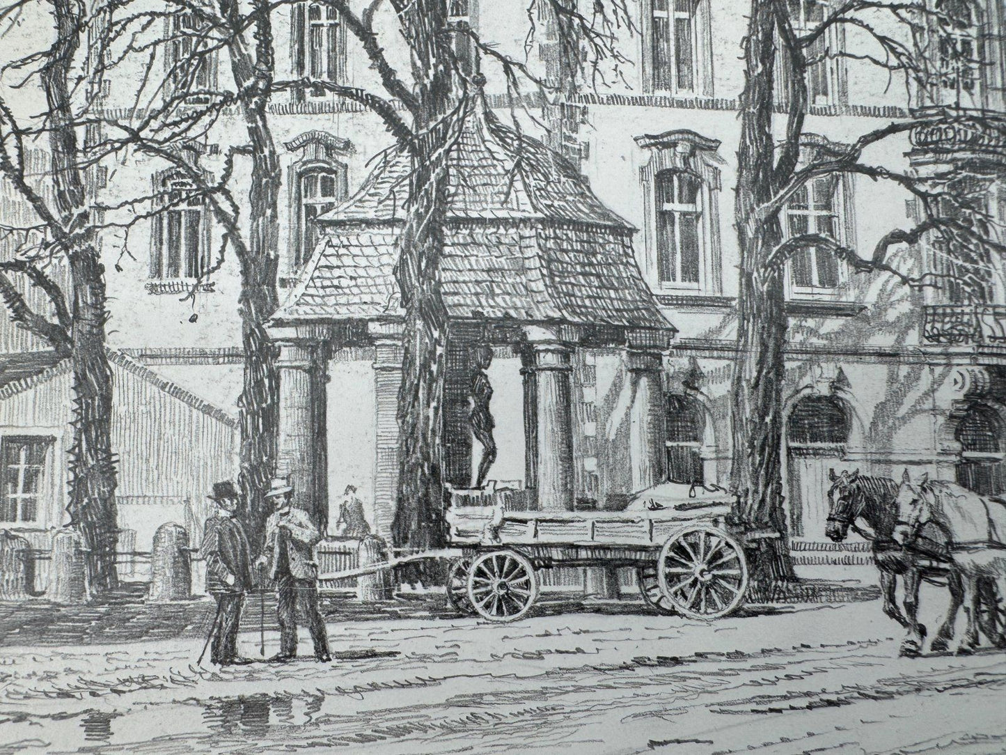 * HEINZ WEHLISCH ZEICHNUNG MERZIG 1898 ANSICHT SIGNIERT