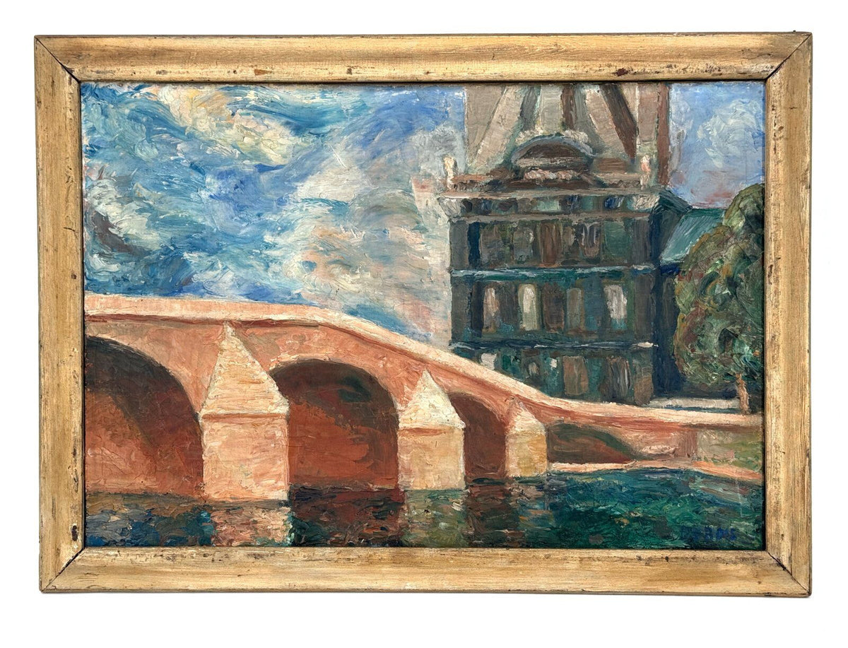 *ÖLGEMÄLDE PIERRE DUBOIS HAMBURGER HAFEN KEHRWIEDERSPITZE LEINWAN