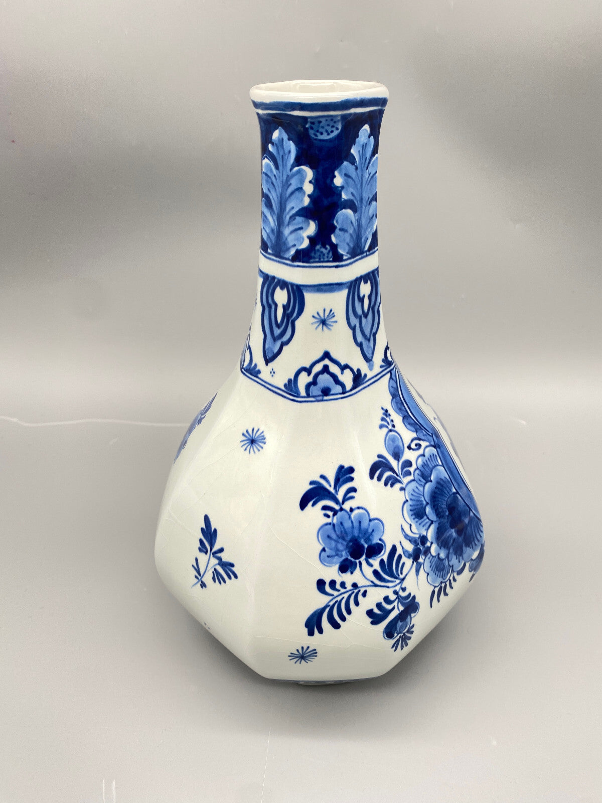 DE PORCELEYNE FLES FAYENCE VASE ROYAL DELFT BLAU HANDBEMALT STEMPELMARKE