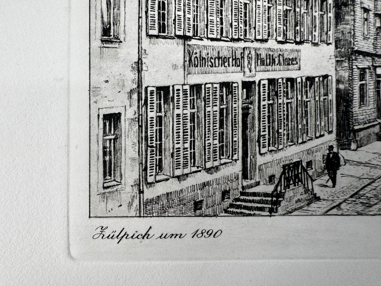 * HEINZ WEHLISCH ORIGINAL RADIERUNG ZÜLPICH UM 1890 ANSICHT