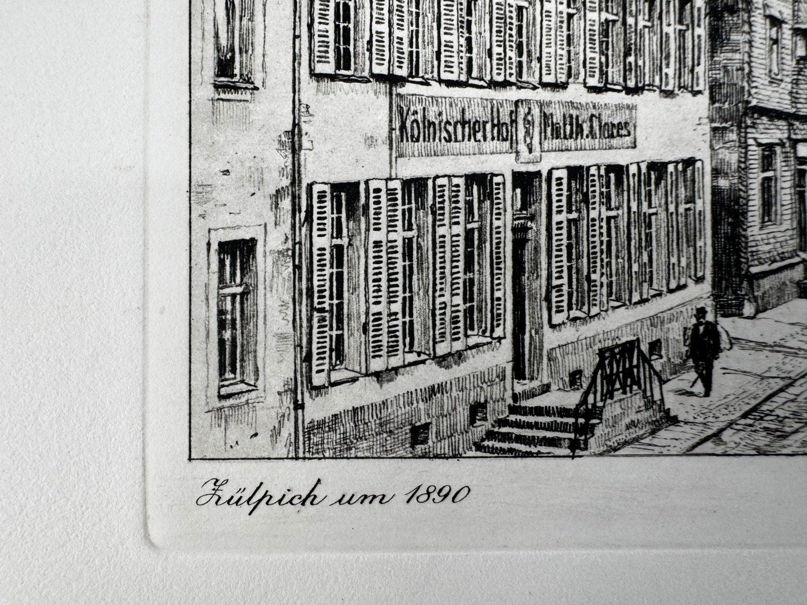 * HEINZ WEHLISCH ORIGINAL RADIERUNG ZÜLPICH UM 1890 ANSICHT